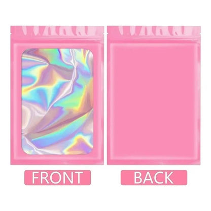 50/100PC Thicken Ziplock Bags Holographic Laser Color Plastic Pouch For DIY Jewelry Retail Storage Pouch Zip Lock Bag NO Hole