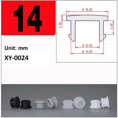Silicone Rubber Caps T Type Plug Cover Snap-on Gasket Blanking End Seal Stopper 2.5mm-15mm Black/White/Gray/Transparent