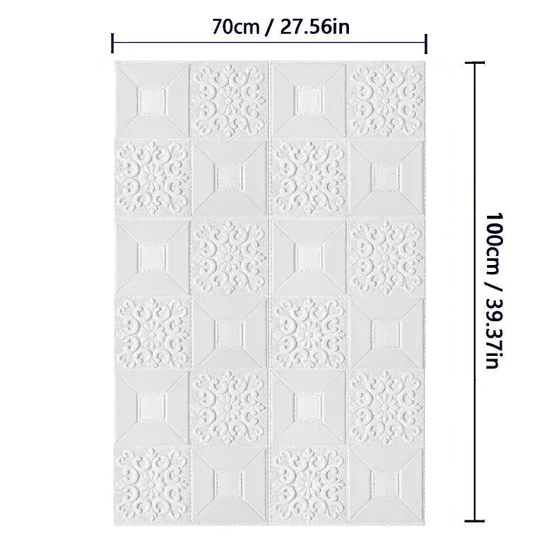 70cm*1M 3D Brick Pattern Wall Panels Wallpaper DIY Waterproof for Living Room Bedroom Kitchen Background Wall Decoration