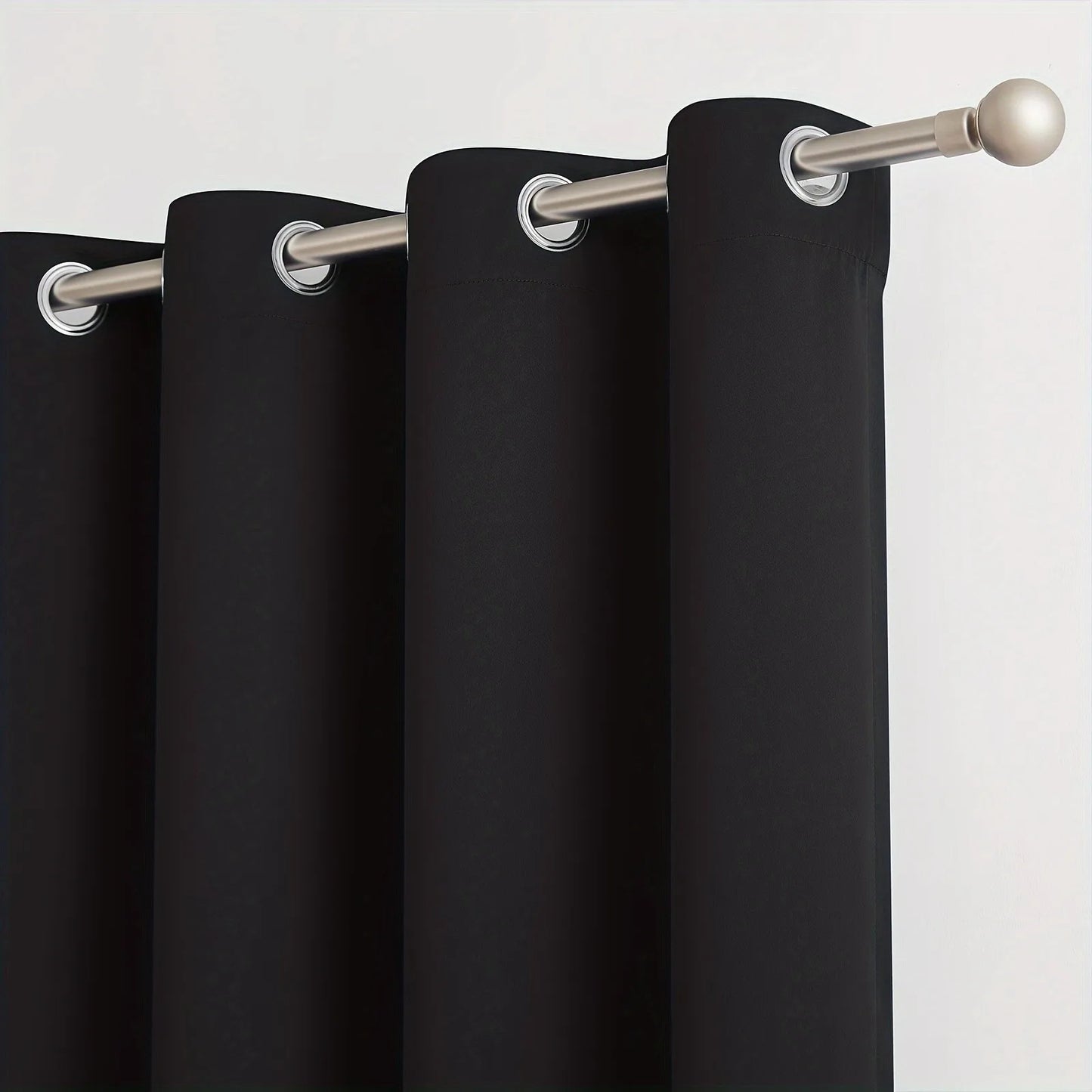 2pcs Modern 100% Blackout Solid Curtains, Window Curtains for Living Room, Bedroom, Kitchen, Home Decoration, Privacy Draps