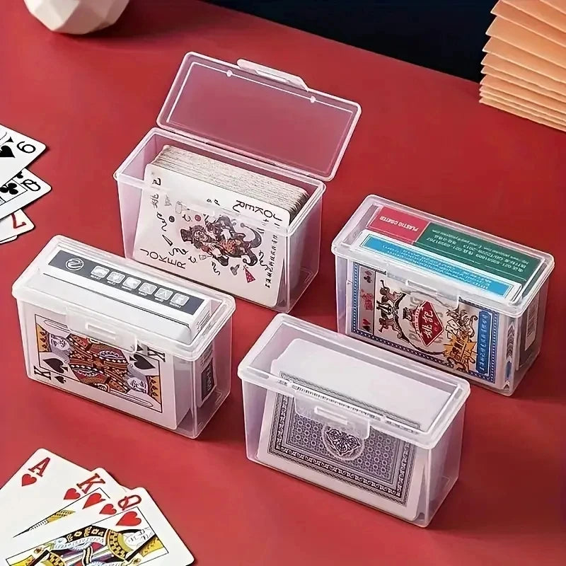 1/3/4pcs Playing Card Box, Clear Deck Case, Two Poker Images Can Be Placed (NO Cards) Christmas, Halloween, Thanksgiving Gift