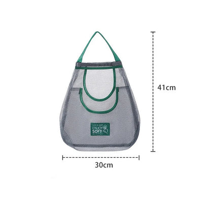 Reusable Storage Bags Kitchen Hanging Mesh Bag Home Fruit And Vegetable Storage Net Bag For Ginger Garlic Potatoes Onions