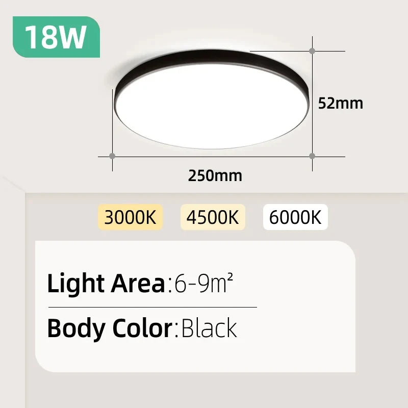 Led Ceiling Lamp 110-265V Ultra Thin Panel Led Light for Living Room Bedroom Indoor Lighting 20W 30W Square Round Ceiling Lights