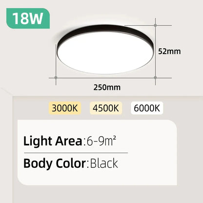 Led Ceiling Lamp 110-265V Ultra Thin Panel Led Light for Living Room Bedroom Indoor Lighting 20W 30W Square Round Ceiling Lights