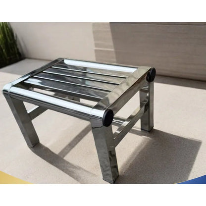 Stainless steel stool Small stool Thickened low stool Load-bearing 100kg Bath foot pedal Quartet antique stainless steel stool