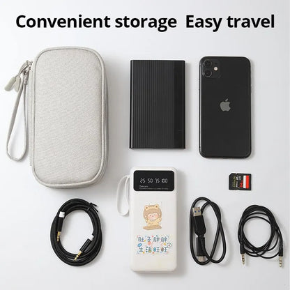 Portable Travel Digital Storage Bag - USB Cable Organizer Headset Charger Case in Grey/Black/Navy for Neatness And Convenience