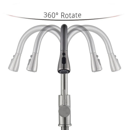 Kitchen Sink Faucets stainless steel Pull Out Kitchen Sink Water Tap Deck Mounted Mixer Stream Sprayer Head Hot Cold Taps
