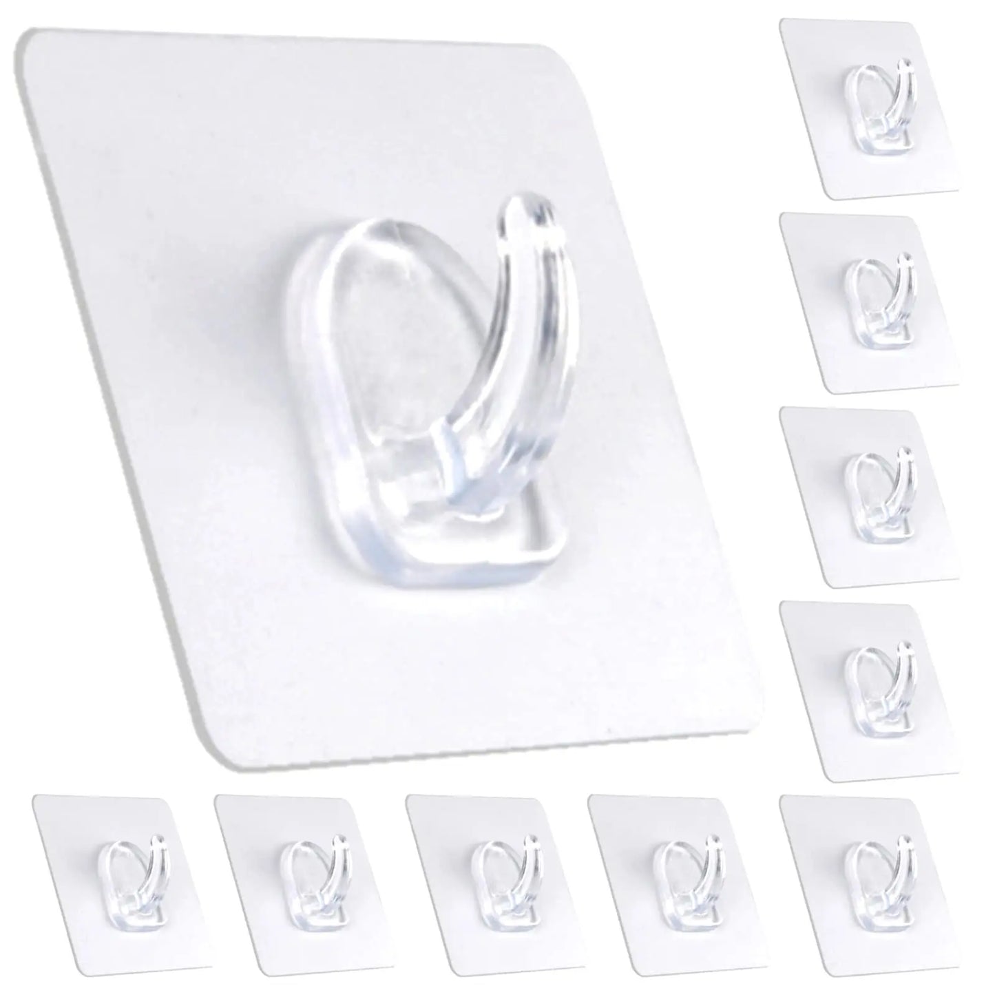 Adhesive Plastic Clear Utility Hooks Transparent Hook for The Drill-Free Wall Waterproof Key Wall Hooks