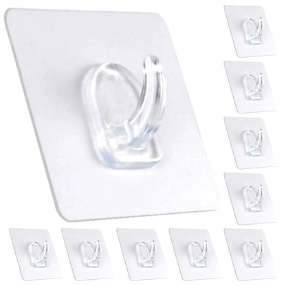 Adhesive Plastic Clear Utility Hooks Transparent Hook for The Drill-Free Wall Waterproof Key Wall Hooks