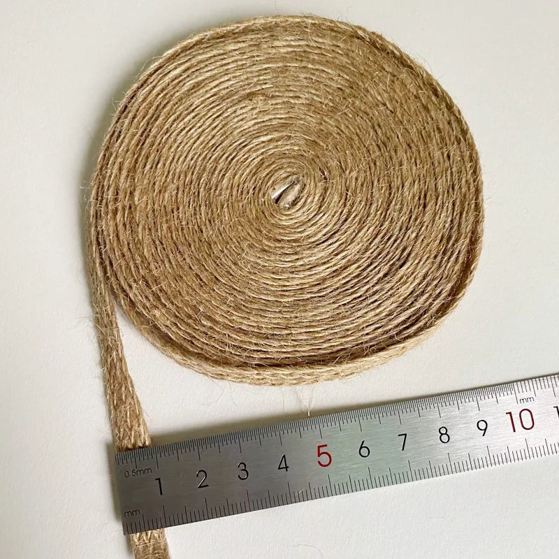 Flat Braided Jute Cords Burlap Ribbon Macrame Handmade DIY Craft Supplies Natural Hemp Rope Twine String Ribbon for Home Decor