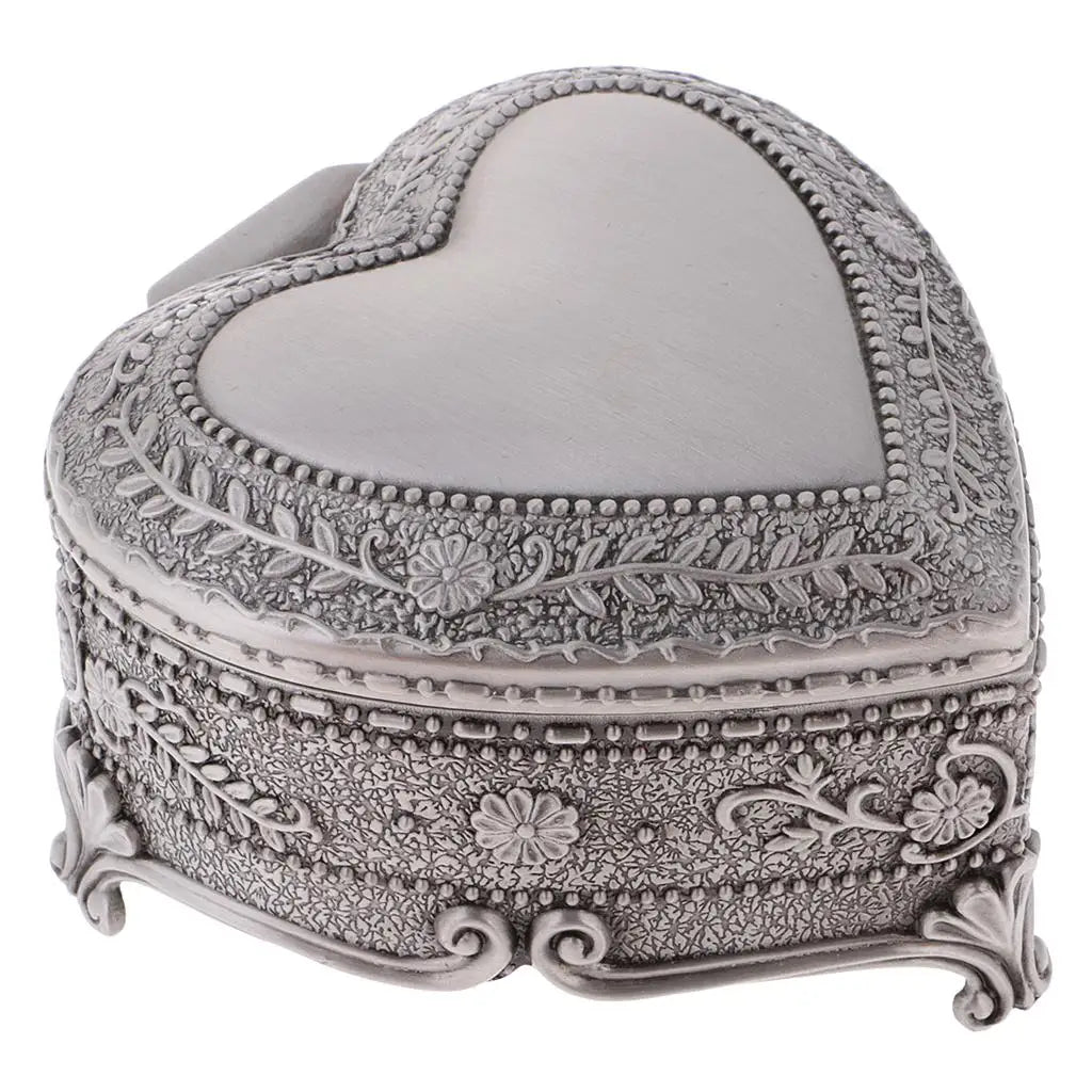 Heart Jewelry Box Container Retro Jewelry Container Trinket Case Holder Organizer  Storage European Style for Home Decor