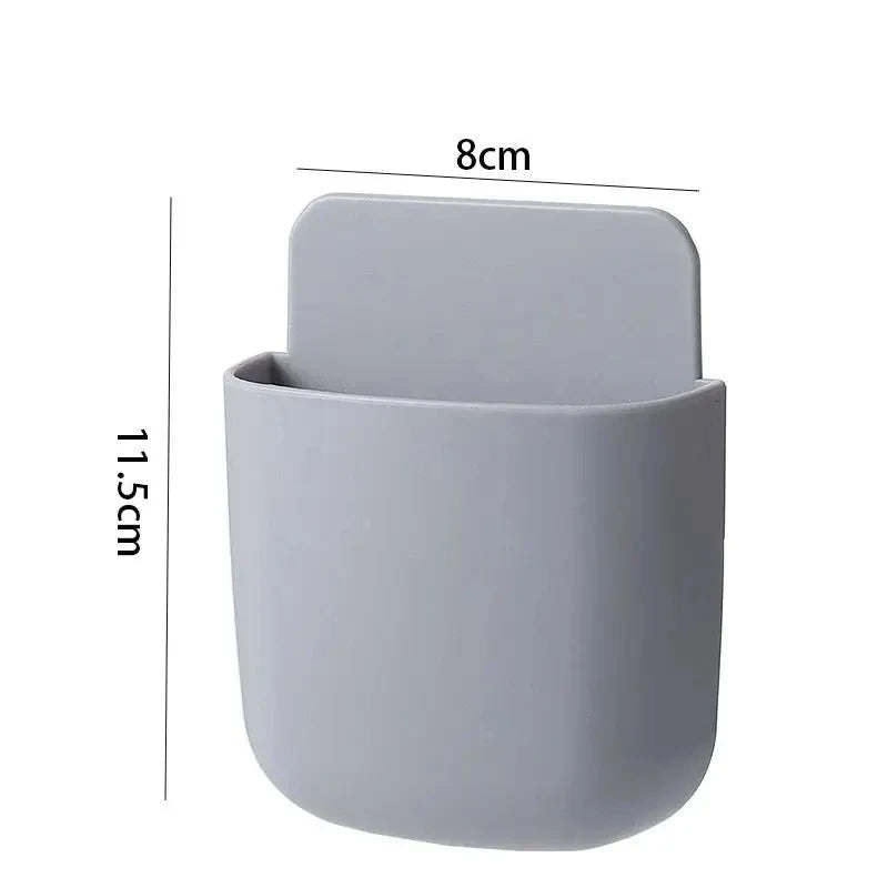 2PCS Wall Mounted Storage Box Household Living Room Conditioner Remote Control Bedside Phone Storage Holder Organizer Box1p2026