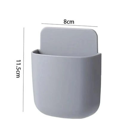2PCS Wall Mounted Storage Box Household Living Room Conditioner Remote Control Bedside Phone Storage Holder Organizer Box1p2026