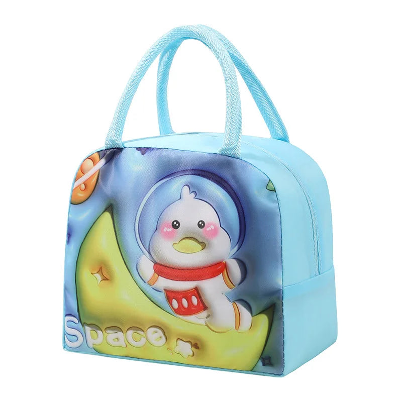 Lunch Bag Thickened Handheld Insulated Lunch Box Bag Children Cute With Meals Lunch Box Bag