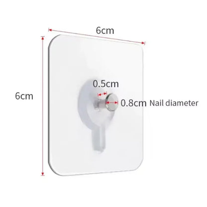 10/50pcs Self-Adhesive Hook Strong Adhesive Picture Frame Nails Hooks Transparent Seamless Wall Hangers Hanging Clock