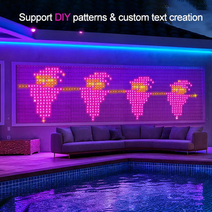 Smart LED Curtain Lights with DIY Pattern ,WiFi Window Fairy Light Outdoor Christmas String Lights for New Year Home Decor Gift