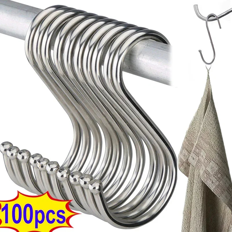 Stainless Steel Hooks Multipurpose for Clothes Bags Towels Kitchen Bathroom Home Organizing Durable Rustproof