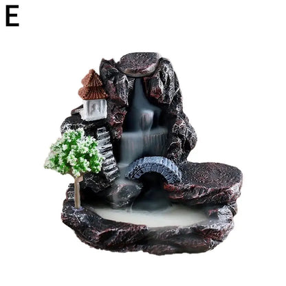 Backflow Incense Holder Waterfall Incense Burner Home Decor Aromatherapy Ornament Incense Cones with Backflow Incense Cones
