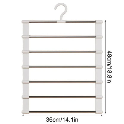 Multi-layer Pants Hanger Foldable Non-slip Clothes Rack Wardrobe Space Saving Organizer for Trousers Scarf Storage