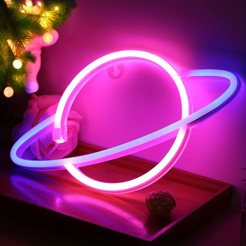 1pc Lightning Neon Light, Creative LED Sign Wall Light USB/Battery Night Light for Home Bedroom Party Christmas Decor Kid Gift