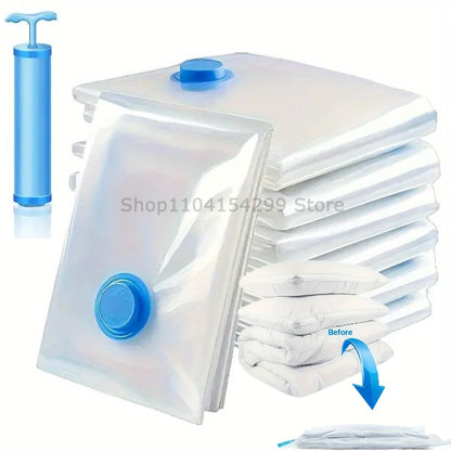 5Pcs Vacuum Storage Bags or 1Pcs Pump, Vacuum Seal Bag Space Saving Bags for Comforters Clothes Pillow Bedding Blanket Storage
