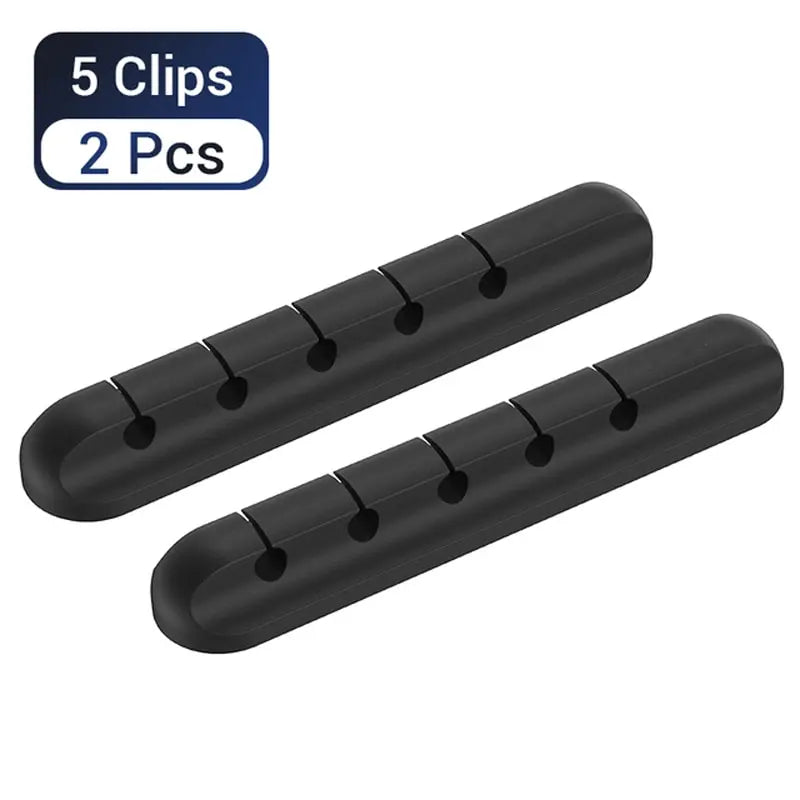 L16 Cable Organizer 5 Hole Silicone USB Desktop Management Clip Holder for Web Mouse Headset Wire Organizer