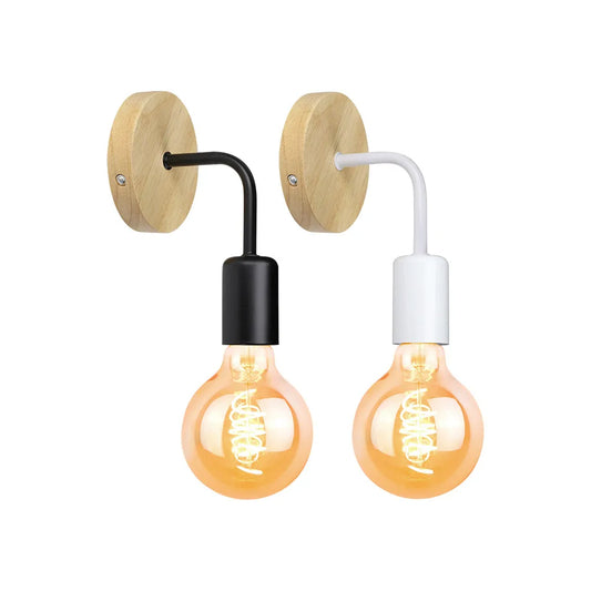 Vintage Wood Wall Lamp Sconce Wall Lights Fixture E27 110V 220V Bedside Retro Lamp Industrial Decor Dining Room Bedroom Light