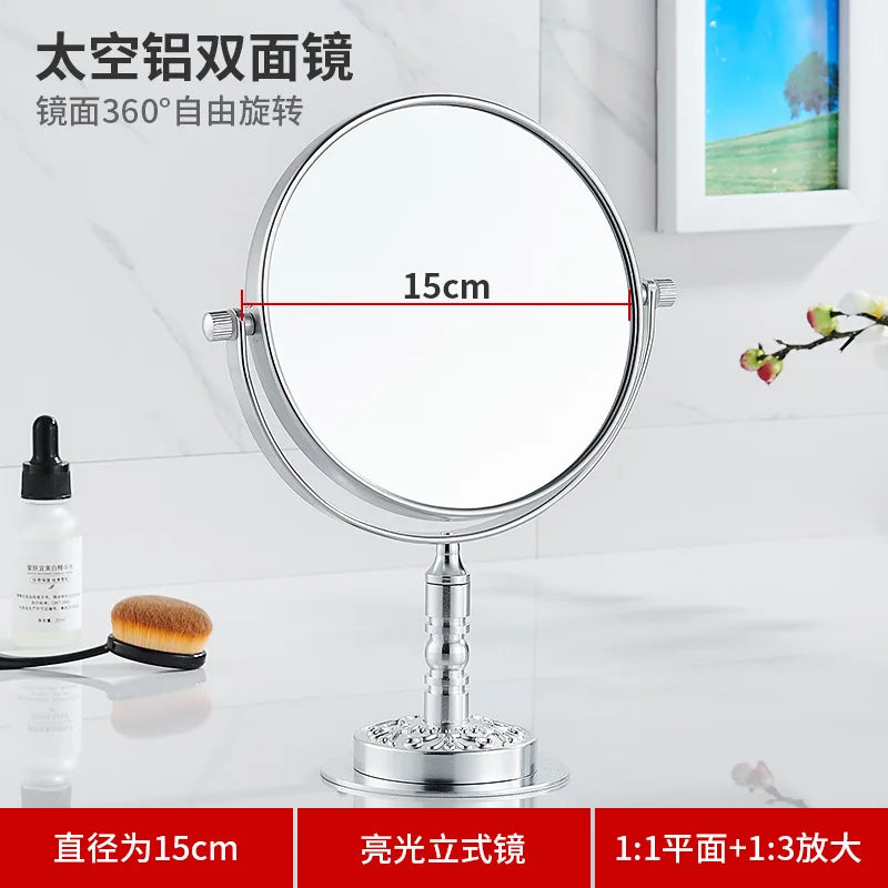 Bathroom Makeup Mirror Aluminum Black Gold Telescopic Mirror Folding Beauty Mirror Wall Hanging Double Sided Mirror Bathroom