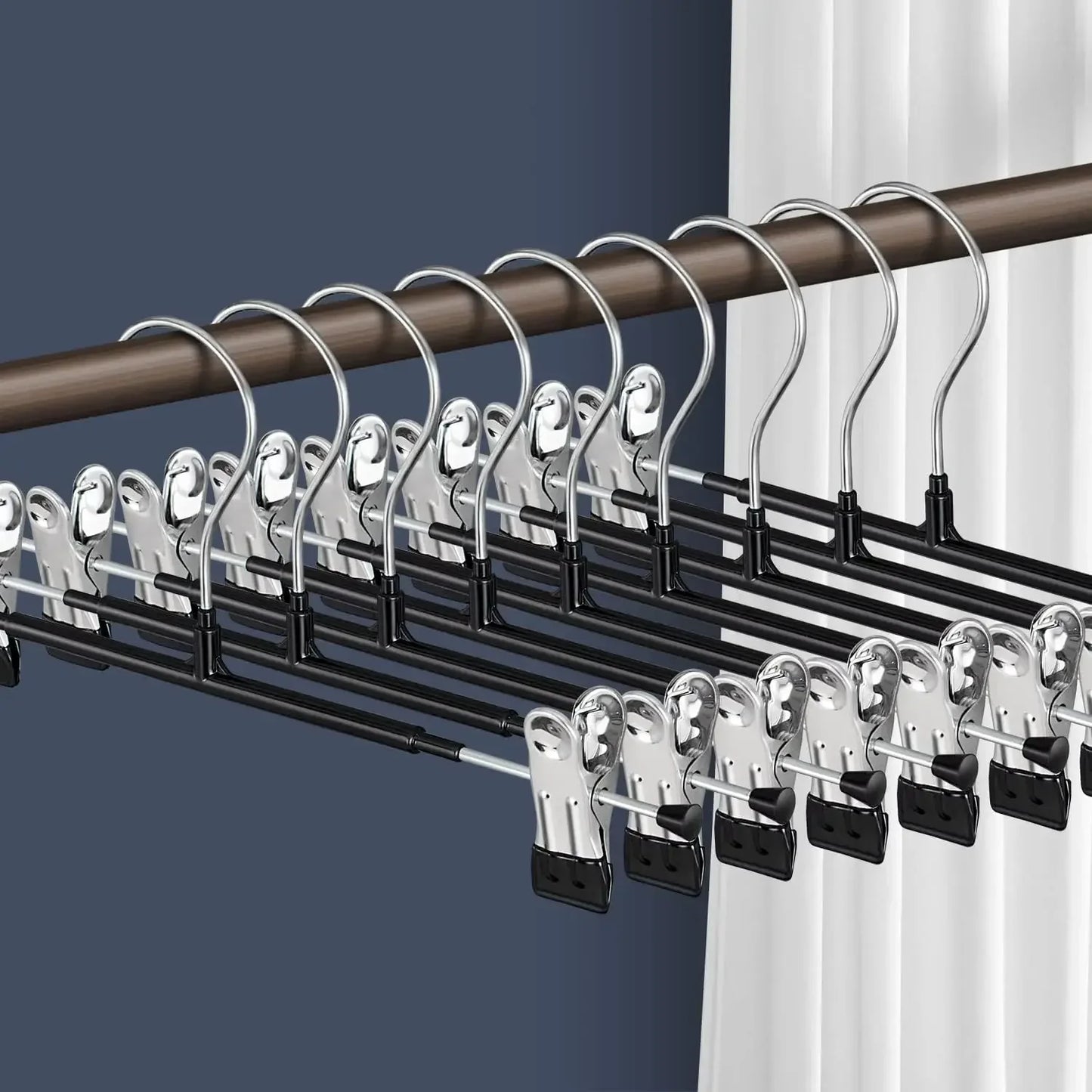 5/10/20 Pcs Rack Clip Stainless Steel Trousers Wardrobe Clip Anti-slip Clothespin Pants Clamp Clothes Hanger for Skirt