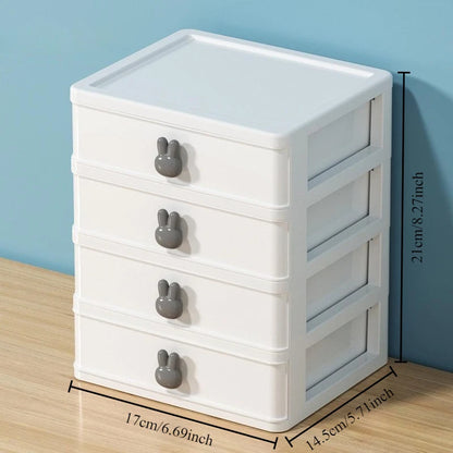 Clear Stacking Drawer Organizer - Multi-Tier PP Storage Box for Office/Beauty Products, Modular Desktop System (2-5 Layers)