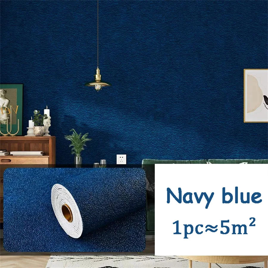 10m 3D Thicken self-adhesive wallpaper linen plain Diatom Mud wall stickers color decor renovation anti-collision Home Decor
