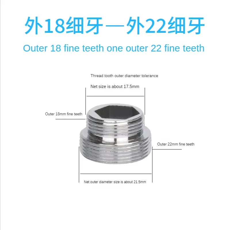 1Pcs Lots M22 to M20 M18 M28 Thread Stainless Steel Connectors Faucet Joints Kitchen Water Tap Adapter Water Purifier Accessory