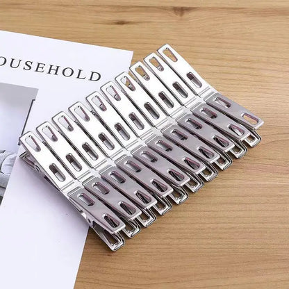 20Pcs Stainless Steel Clips Thickened for Drying Clothes Thickened for Drying Socks Small Clips Flat Mouth Clips Stainless Steel