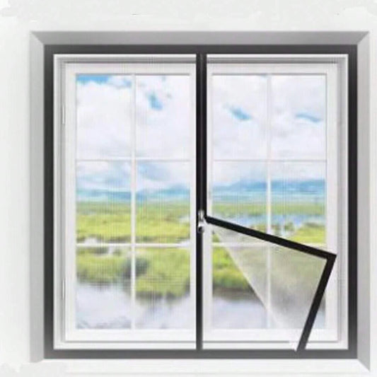 zipper opening style window anti mosquito White mesh with black edging door curtain with multiple sizes, thin mesh invisible gla