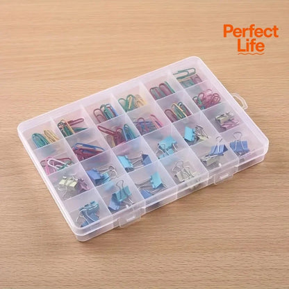 Plastic Storage Box Case Slot Pills Jewelry Beads Earring Case Organizer 24 grids Jewlery Box Large Capacity Square Transparent