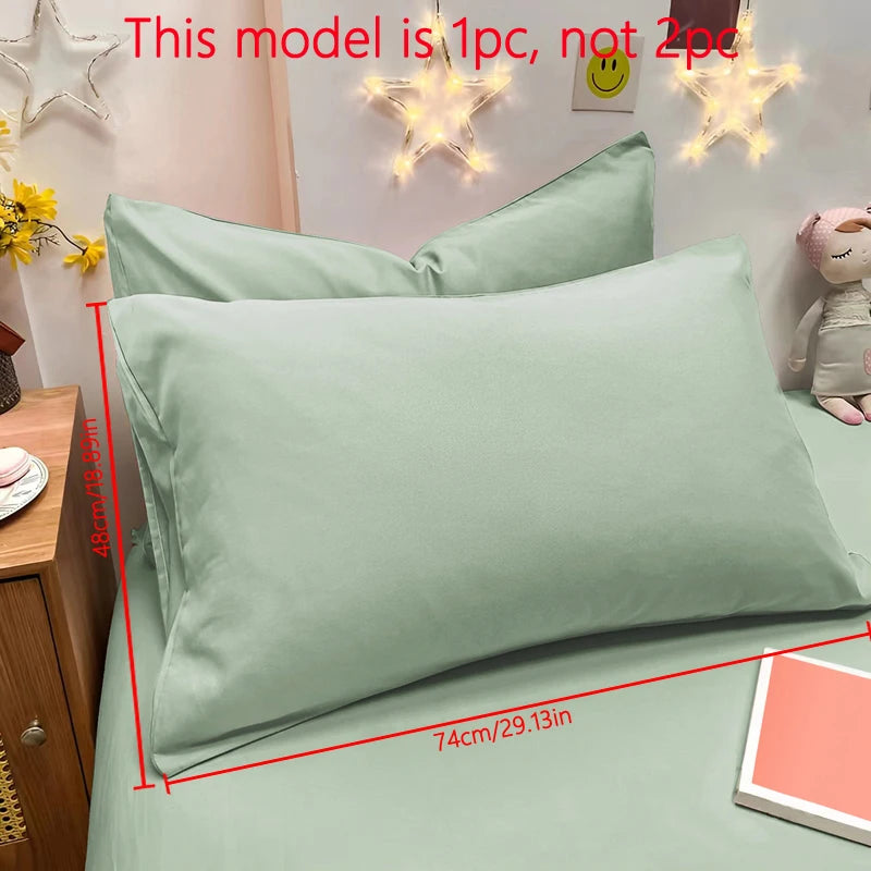 1 Piece Of Matte Solid Color Pillowcase, Bedroom Pocket Sealed Soft Pillowcase, Bedding
