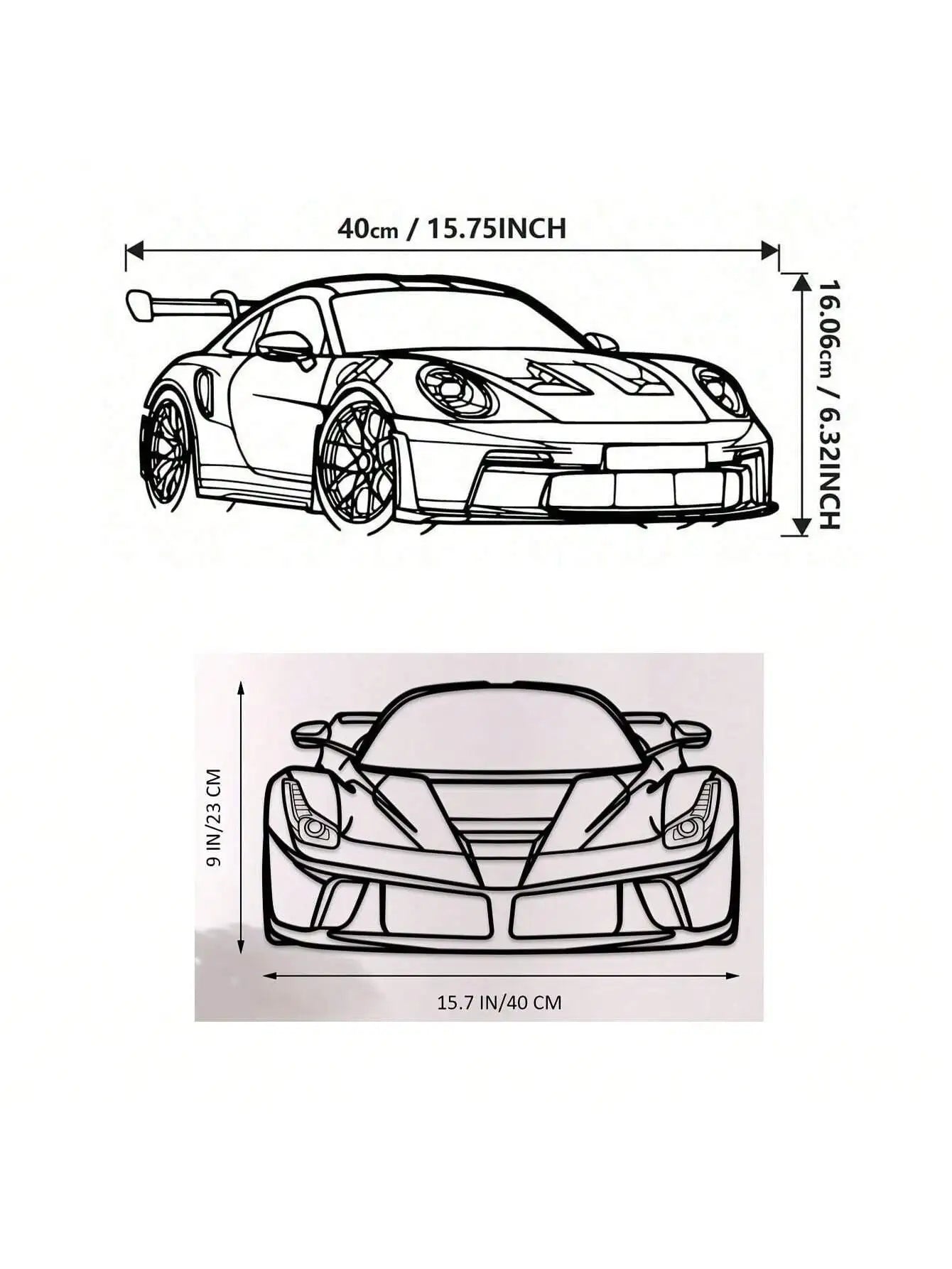 HelloYoung Metal Racing Car Wall Art Durable Sports Decor for Kids Room