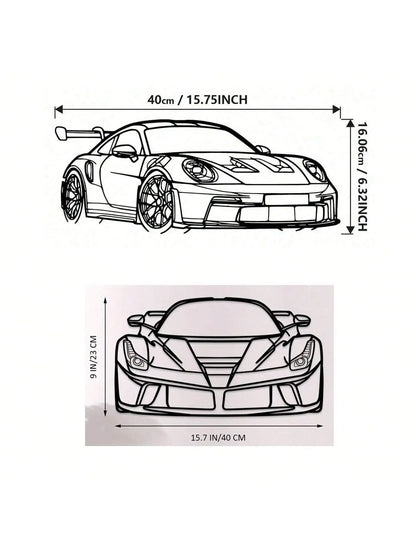 HelloYoung Metal Racing Car Wall Art Durable Sports Decor for Kids Room