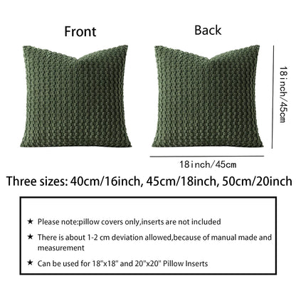 1pc Soft Boho style modern double-sided design pillows cover, Farmhouse Neutral Decorative Home Decor Striped Corduroy Square