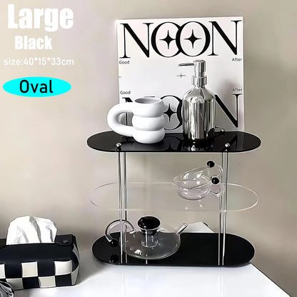 Ins Style Acrylic Storage Rack Desktop Organizer Perfume Jewelry and Cups Display Stand 3 Layers Removable Decorative Shelf
