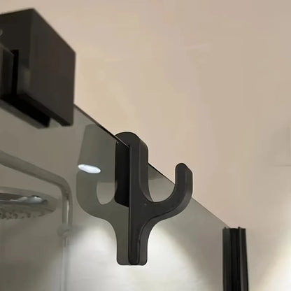 New Modern Plastic Shower Hook Suitable for 8mm Glass Doors Bathroom Organizer, Towels and Clothes Holder Bathroom Accessories