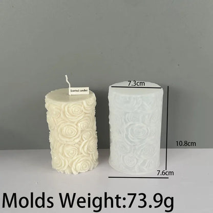 Flower Butterfly Columnar Silicone Candle Mold DIY Waves Soap Resin Plaster Making Tool Geometry Chocolate Mould Home Decor Gift
