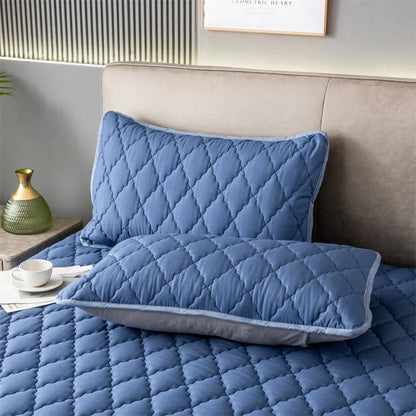 Brushed Cotton Padded Waterproof Pillowcase - Single Piece / 2-Piece Set  Soft Breathable Pillow Cover for Bedroom Bed