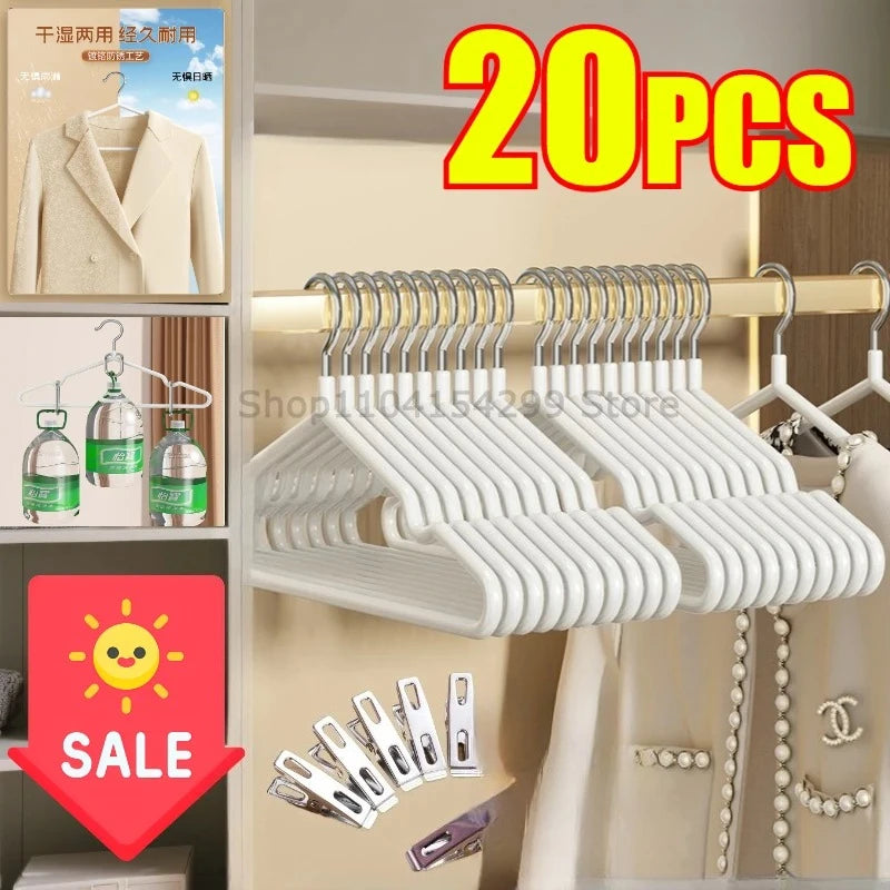 10pcs Clothes Metal Hanger Household Coat Pants Hanger Traceless No-slip Clothes Hangers Durable Strong Hangers for Organization