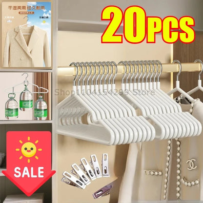 10pcs Clothes Metal Hanger Household Coat Pants Hanger Traceless No-slip Clothes Hangers Durable Strong Hangers for Organization