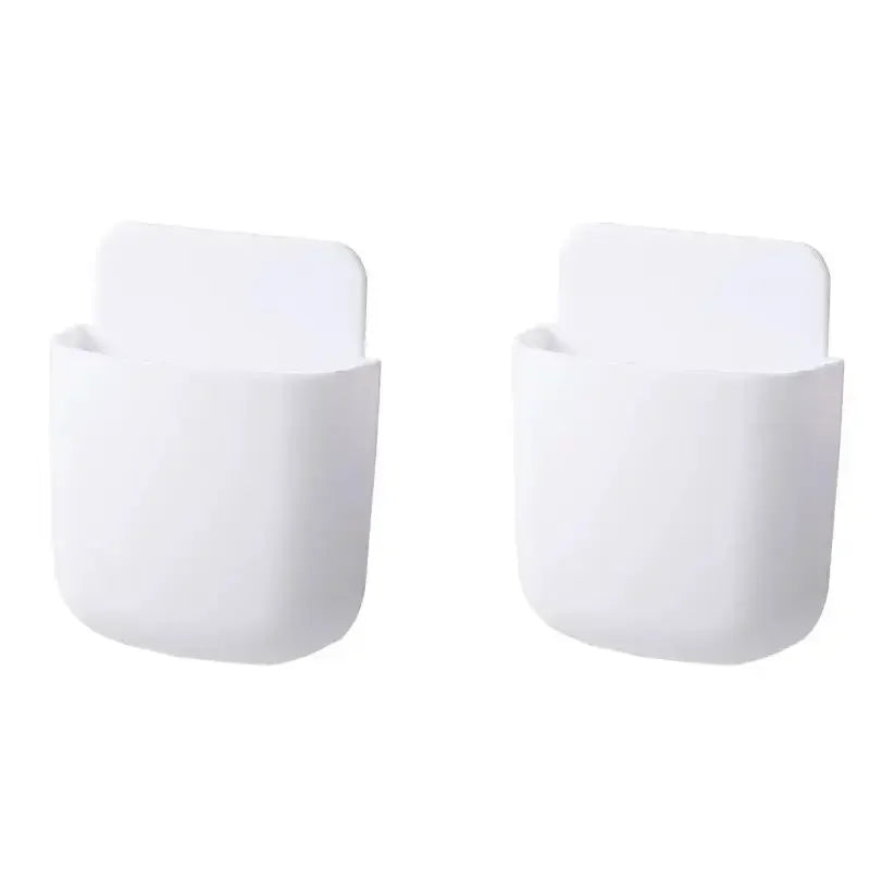 2PCS Wall Mounted Storage Box Household Living Room Conditioner Remote Control Bedside Phone Storage Holder Organizer Box1p2026