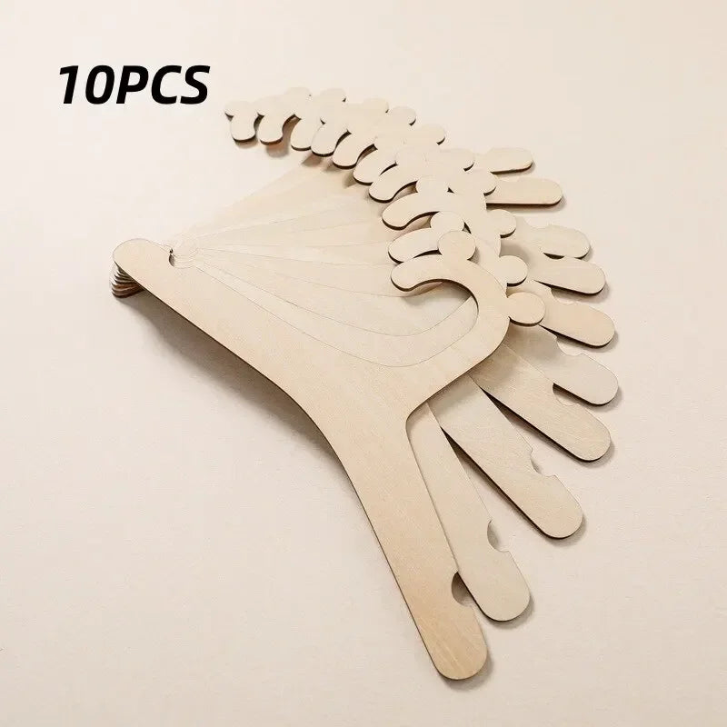 10 Pcs Baby Creative Hanger Rack Baby Wooden Clothes Hanger Home Baby Room Nursery Decor for Kids Present