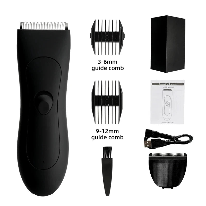 HOMEFISH Mens Body Hair Trimmer for Men Balls Women Lady Shaver Hair Removal Bikini Trimmer Groin & Body Shaver