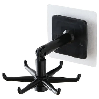 Creative Kitchen Organizer Swivel Hooks Hole-Free Multifunctional Rotatable Dual-Use Hooks for Utensils And Pots
