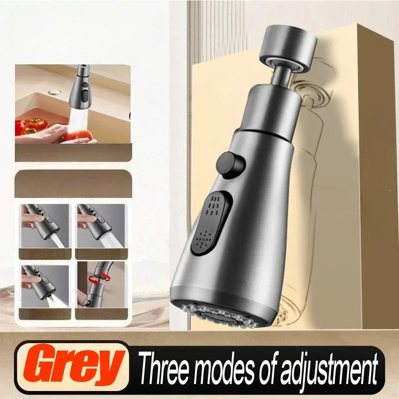 1pc Faucet Extender Metal Alloy,Three Modes,Head Water Saver Home Extended Shower Spray Filter  Faucet Extender  Kitchen